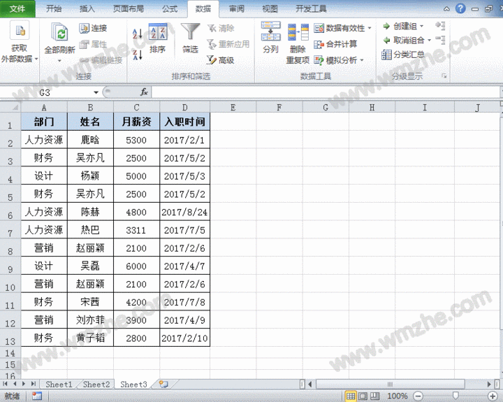 筛选技巧,我们先按「ctrl t」把数据区域变成表格,然后「插入切片器