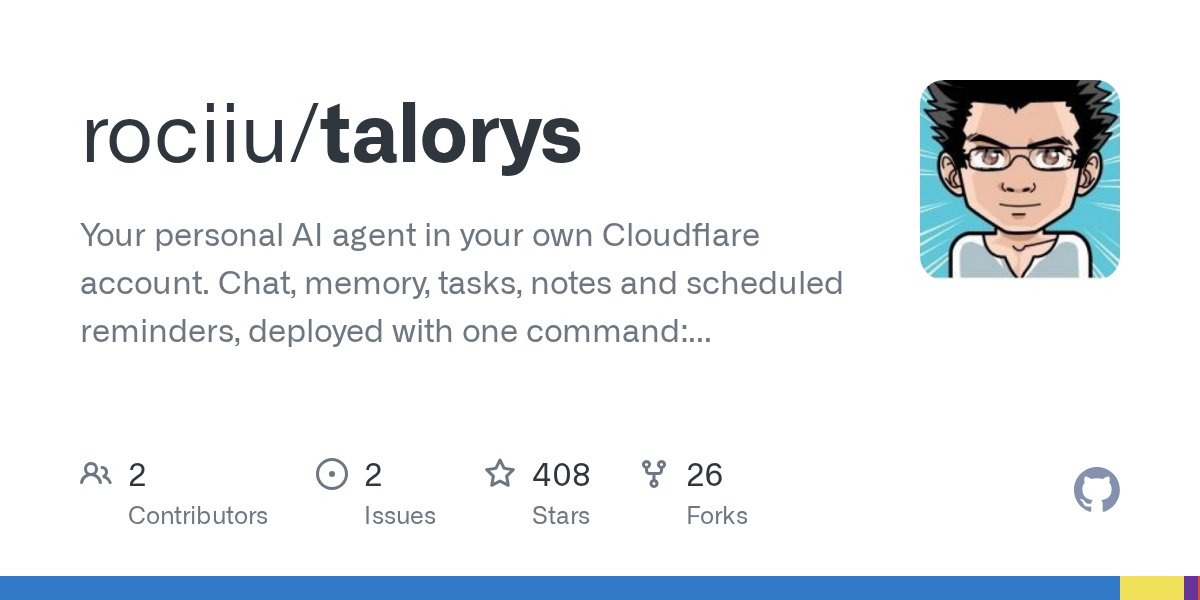 Talorys：一条命令将开源个人 AI 助手部署到自己的 Cloudflare 账户
