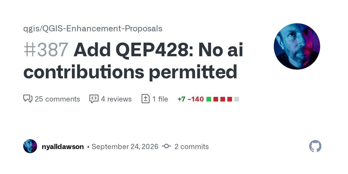 QGIS 通过 QEP 428，AI 政策改为严格「不允许」