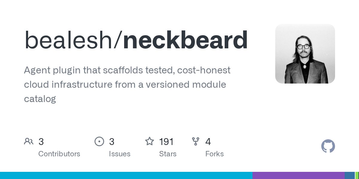 Neckbeard：为编程智能体生成可审查的云基础设施，附月费估算