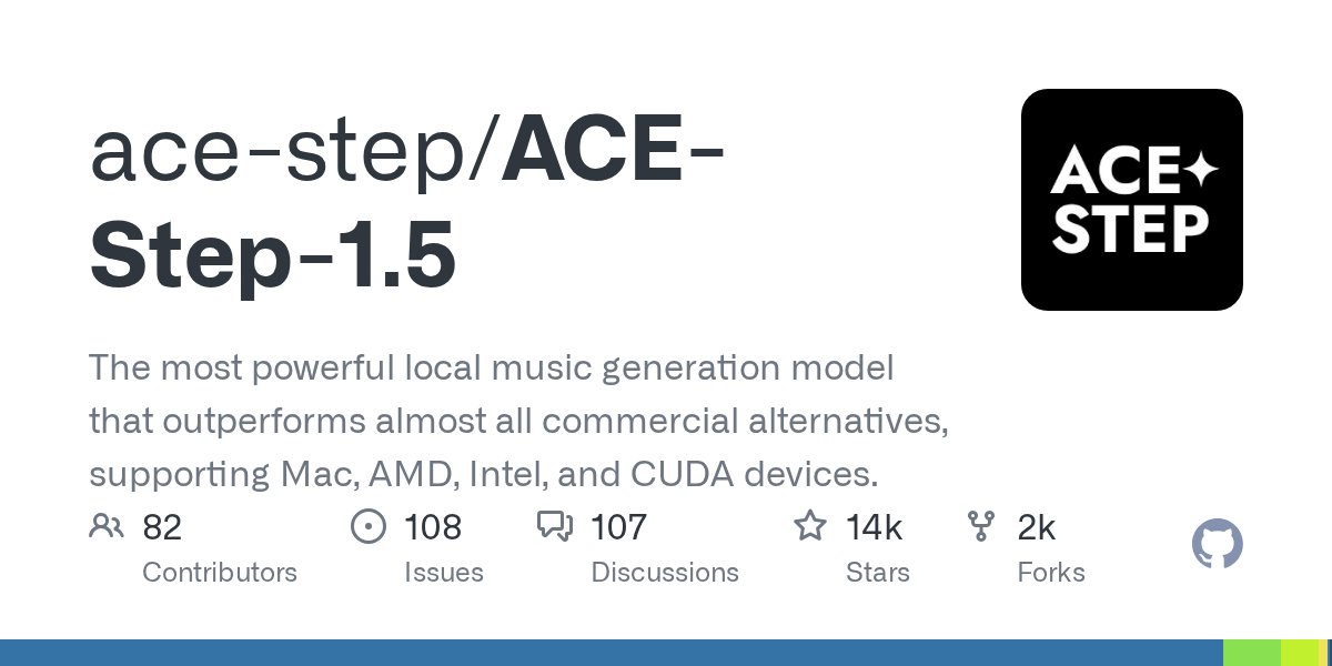 ACE-Step v1.5 开源：发布方称消费级显卡可本地生成音乐