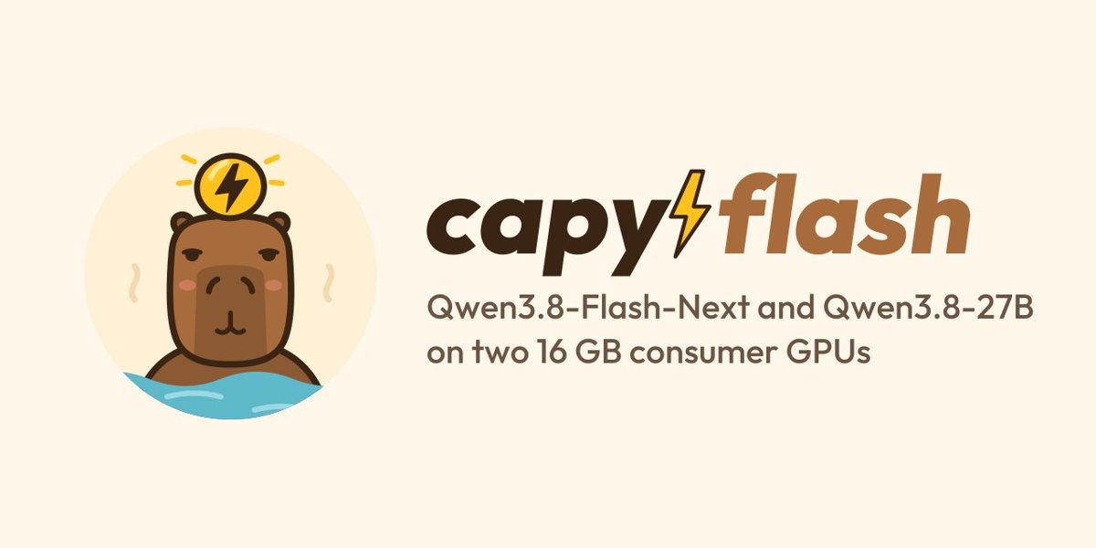 capy-flash v0.5.4：两张 16 GB 显卡运行 1250 亿参数 Qwen3.8-Flash-Next