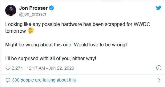 WWDC20计划变动：爆料称苹果取消了WWDC上发布新硬件的计划