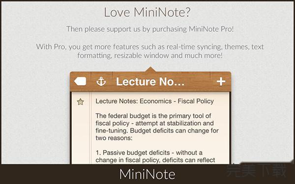 MiniNote for Mac