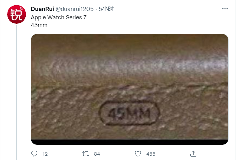 苹果 Apple Watch Series 7 更大的 45mm 型号曝光