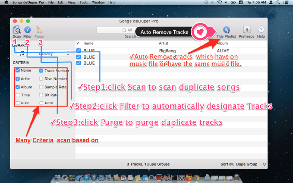 Songs deDuper Pro Mac版